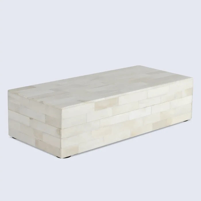 Handmade Decorative Box White Bone Inlay Collection White 8 Sizes, for jewelry and keepsake storage