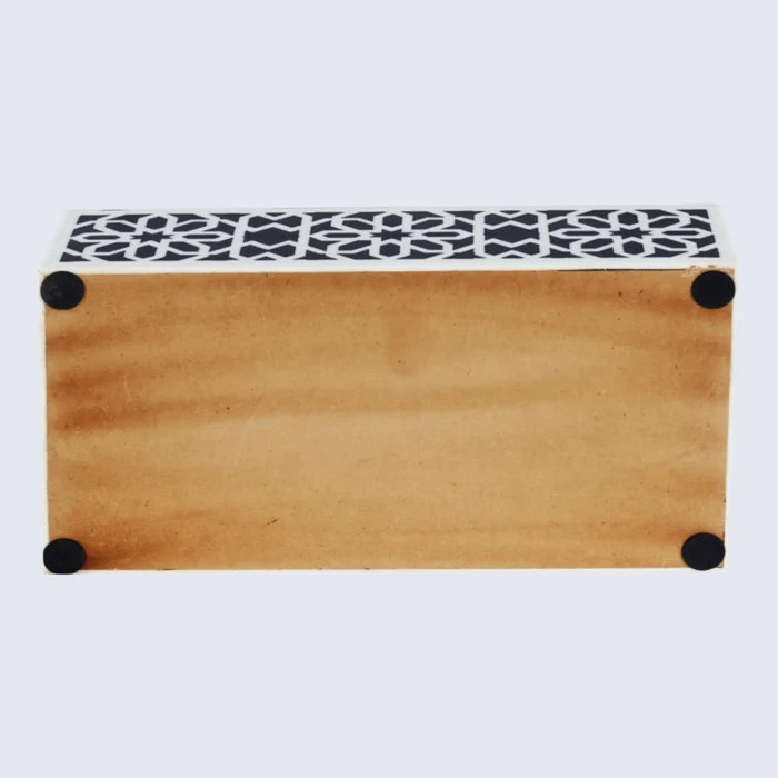 Handmade Decorative Storage Boxes Shiraz Pattern Resin Inlay, Black & White, 7 sizes
