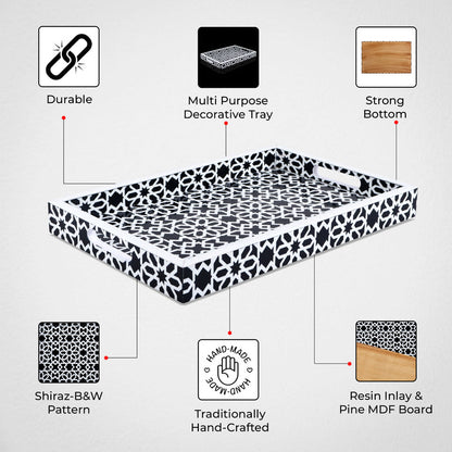 Decorative Tray 17"x11" 12"x12" Shiraz Ottoman Coffee Table