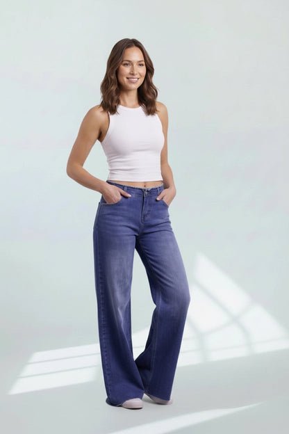 The Drew Low-Rise Tummy Control Wide Leg Jeans - Three Inseams
