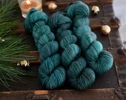 Destination Yarn fingering weight yarn Frasier Fir