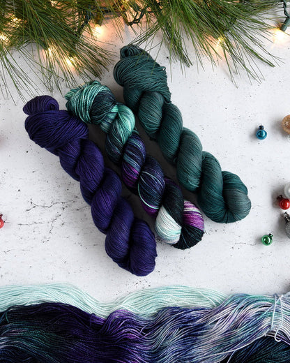 Destination Yarn fingering weight yarn Frasier Fir
