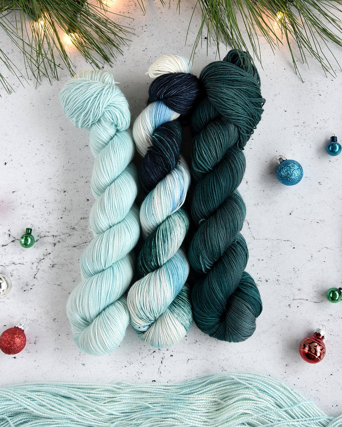 Destination Yarn fingering weight yarn Frasier Fir