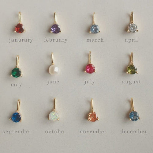 FYB Birthstone Charm – Crystal Charm, 18K Gold Plated Sterling Silver FYB Birthstone Charm – Crystal Charm, 18K Gold Plated Sterling Silver Charms