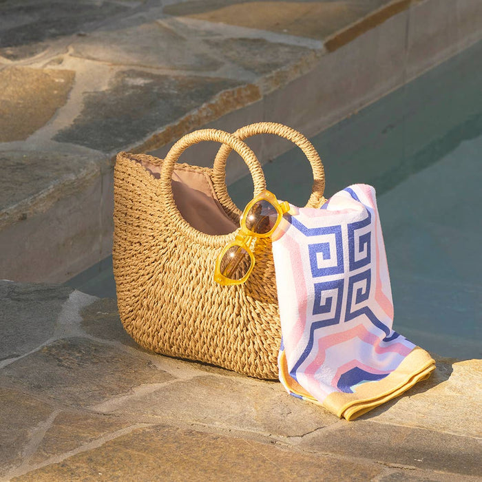 Greek Key Tiles Microfiber Beach and Pool Towel