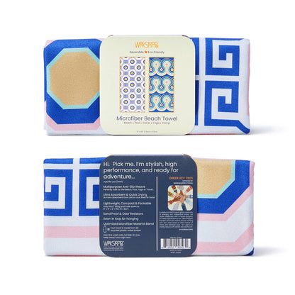 Greek Key Tiles Microfiber Beach and Pool Towel