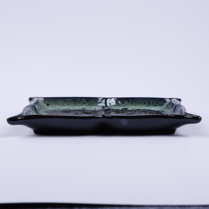 Handmade Decorative Ceramic Platter For Serving & Decor -BLUE-SQR