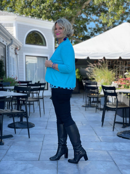 LULU-B AQUA OPEN SHRUG
