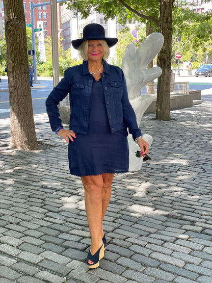 LULU-B NAVY LINEN DRESS
