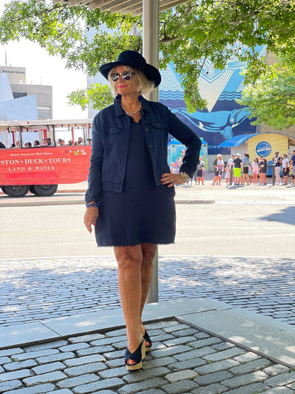 LULU-B NAVY LINEN DRESS
