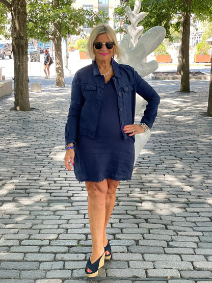 LULU-B NAVY LINEN DRESS