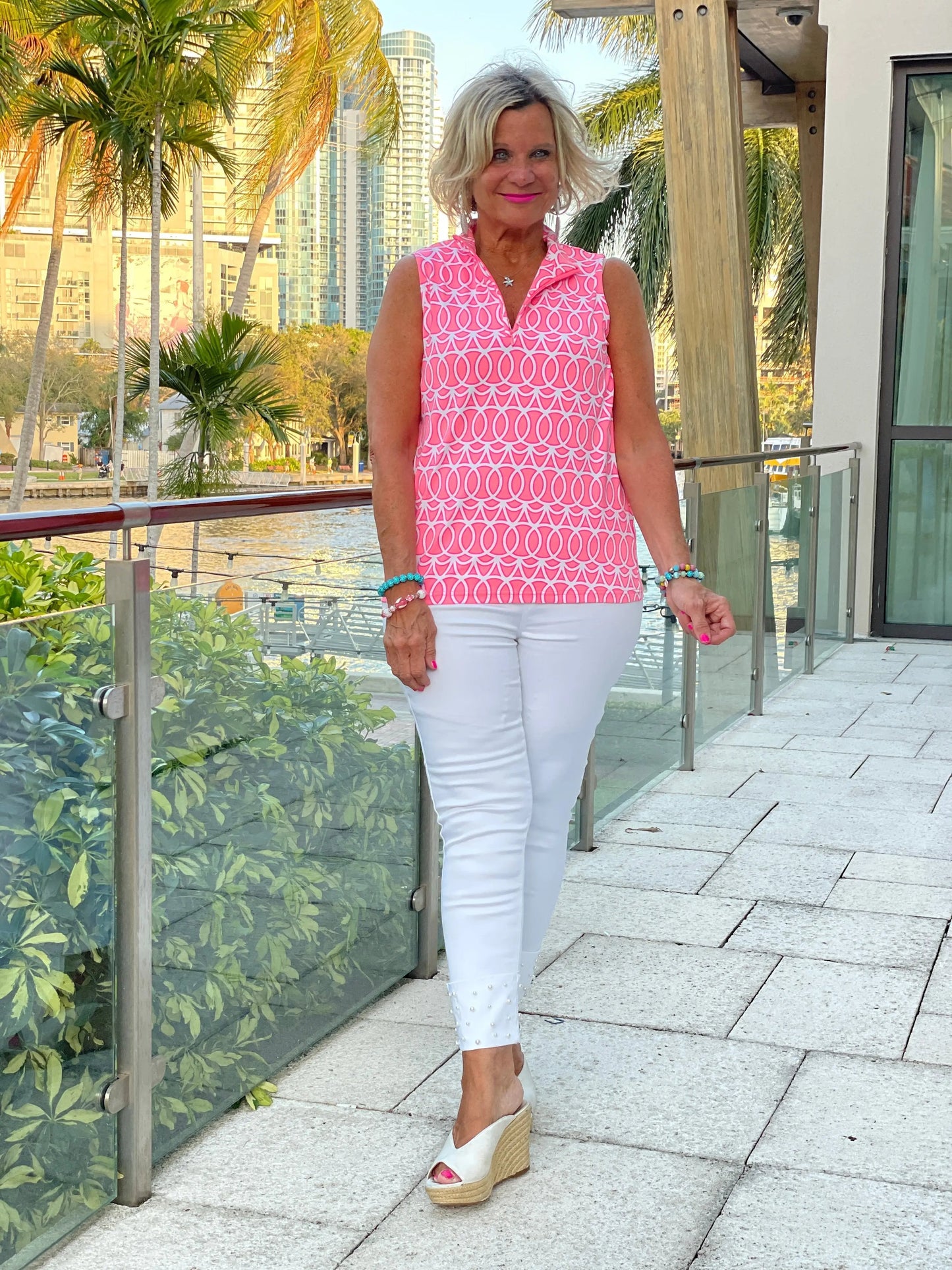 CANDY PINK SLEEVELESS ZIPPER