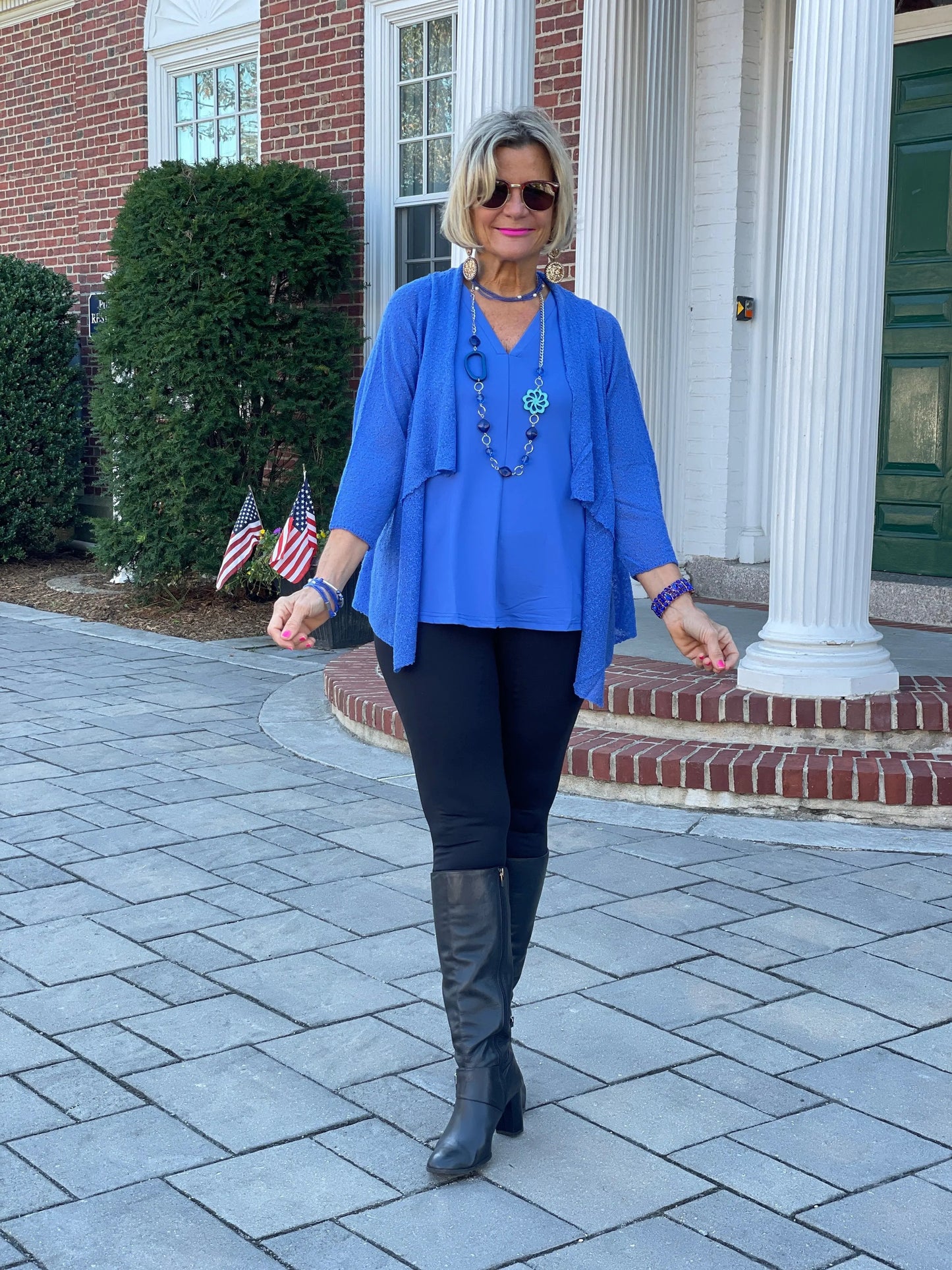 BLUE MESH RUFFLE WRAP