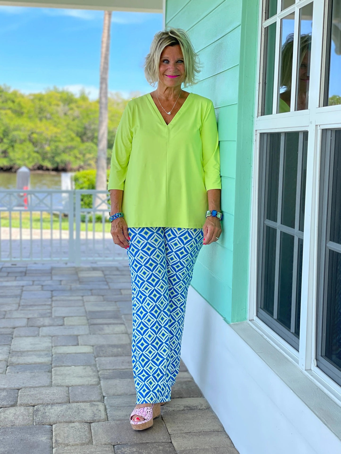 AQUA DIAMOND PALAZZO PANT