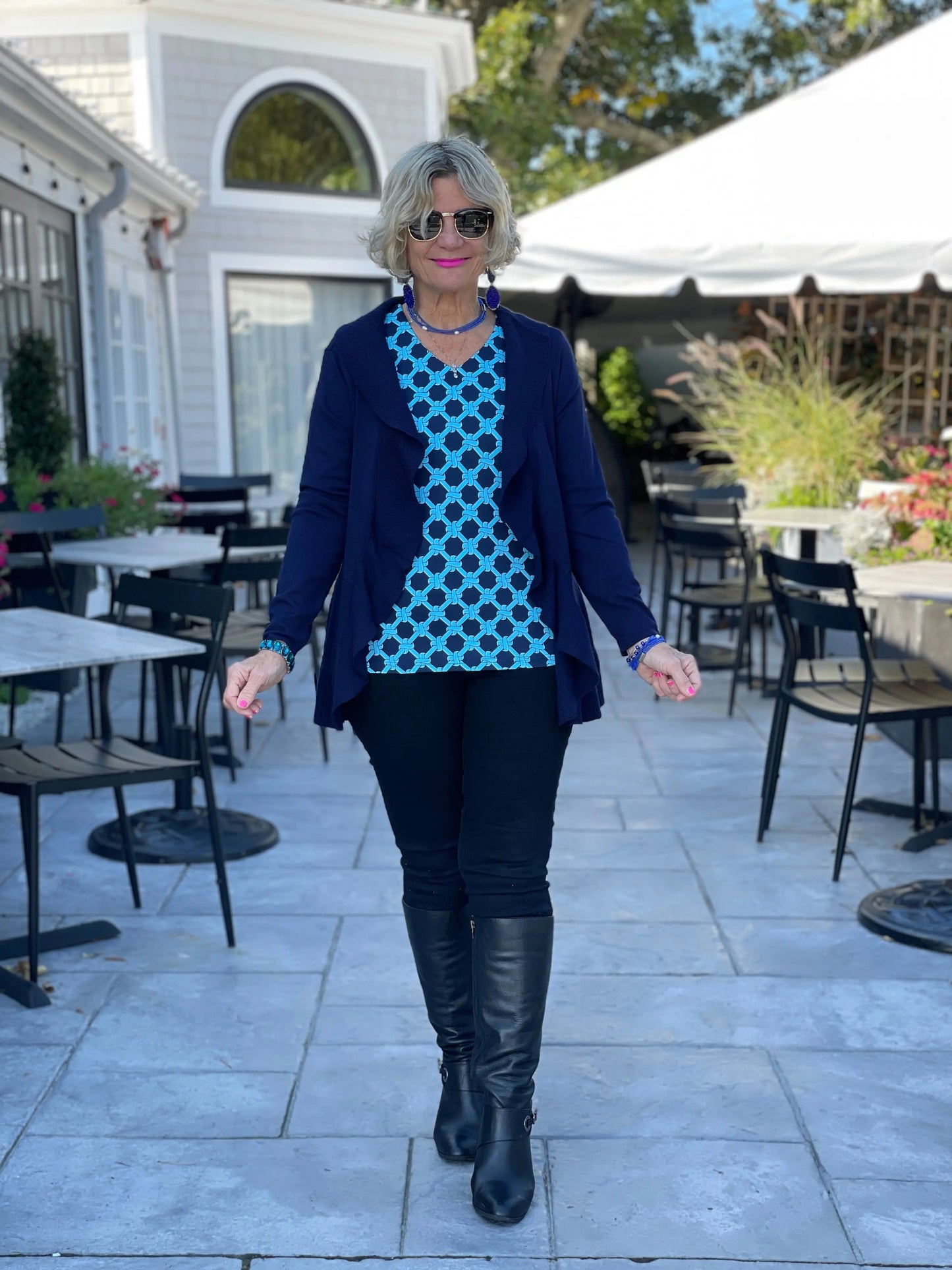 LULU-B NAVY CAROLINE DAY SWEATER