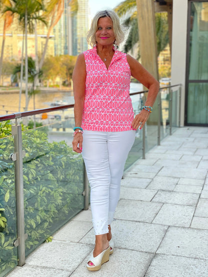 CANDY PINK SLEEVELESS ZIPPER