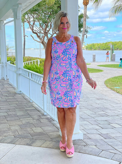 CAROLINA PAISLEY HALTER DRESS