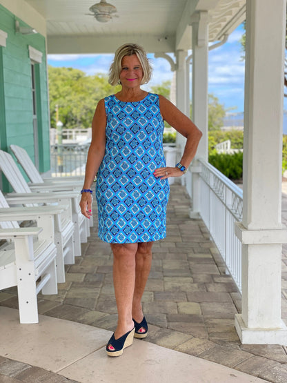BAHAMA BLUE SHIFT DRESS