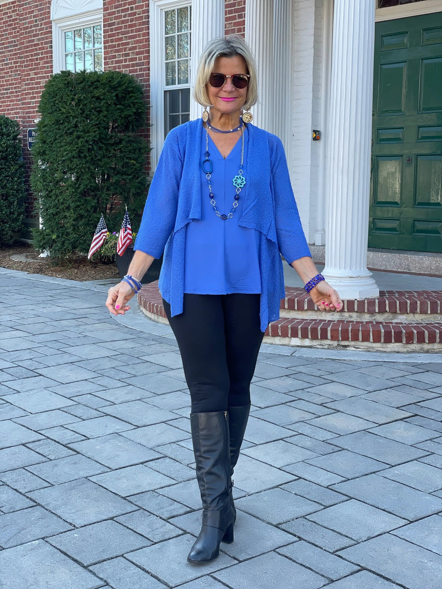 BLUE MESH RUFFLE WRAP