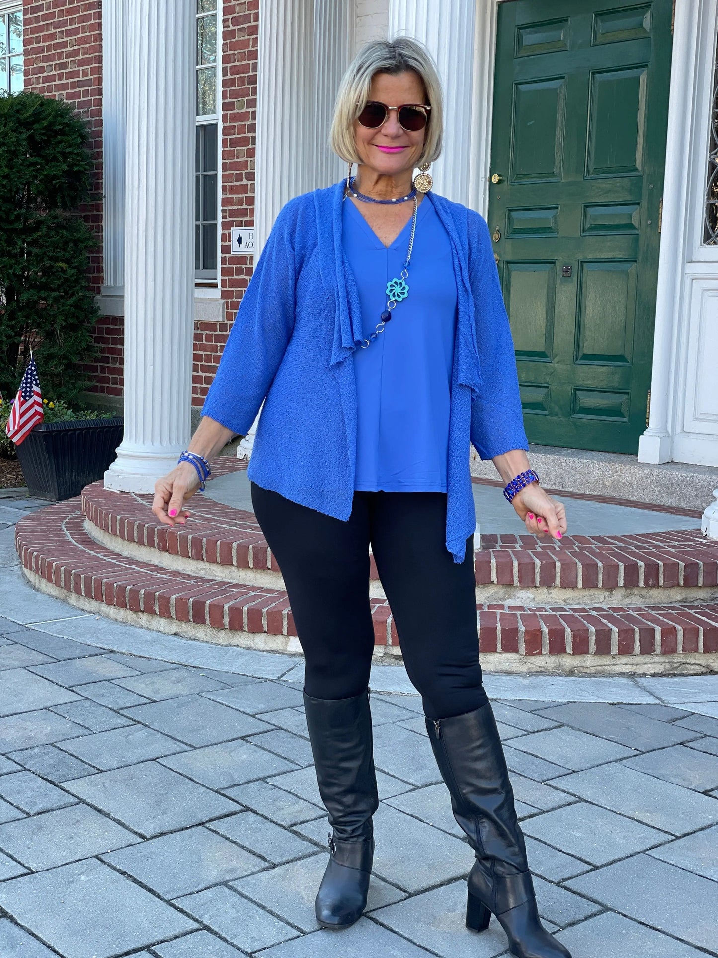 BLUE MESH RUFFLE WRAP