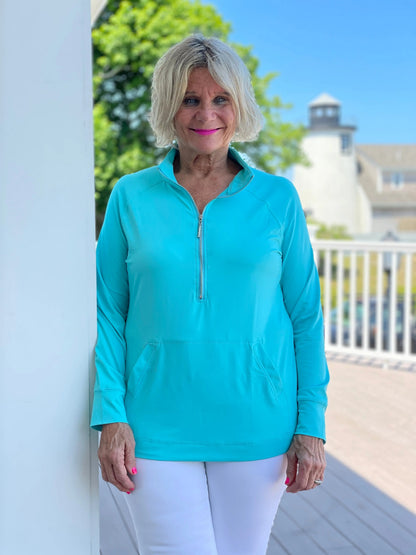 LULU-B KANGAROO SEAFOAM HALF ZIPPER