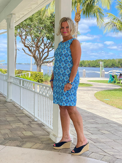 BAHAMA BLUE SHIFT DRESS