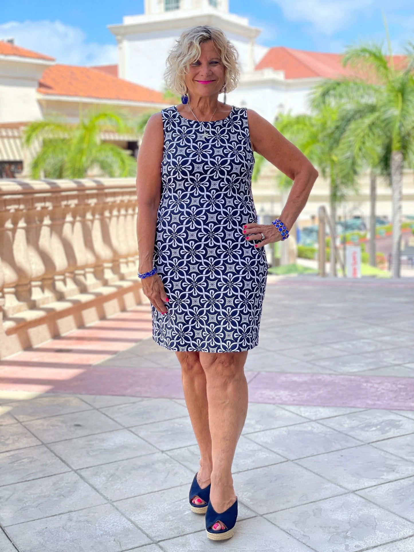 BRIGHTEN BLUE SHIFT DRESSS