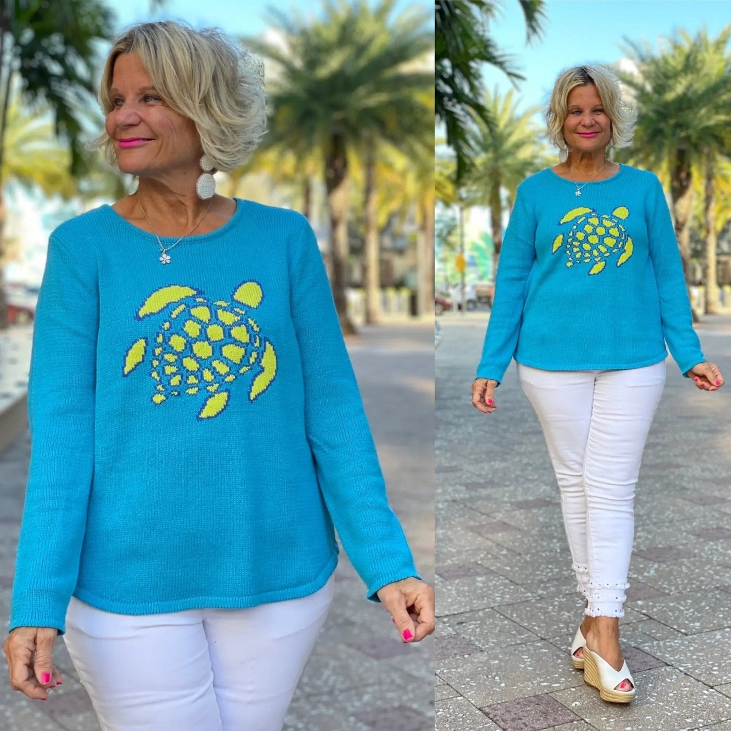 AQUA TURTLE SWEATER
