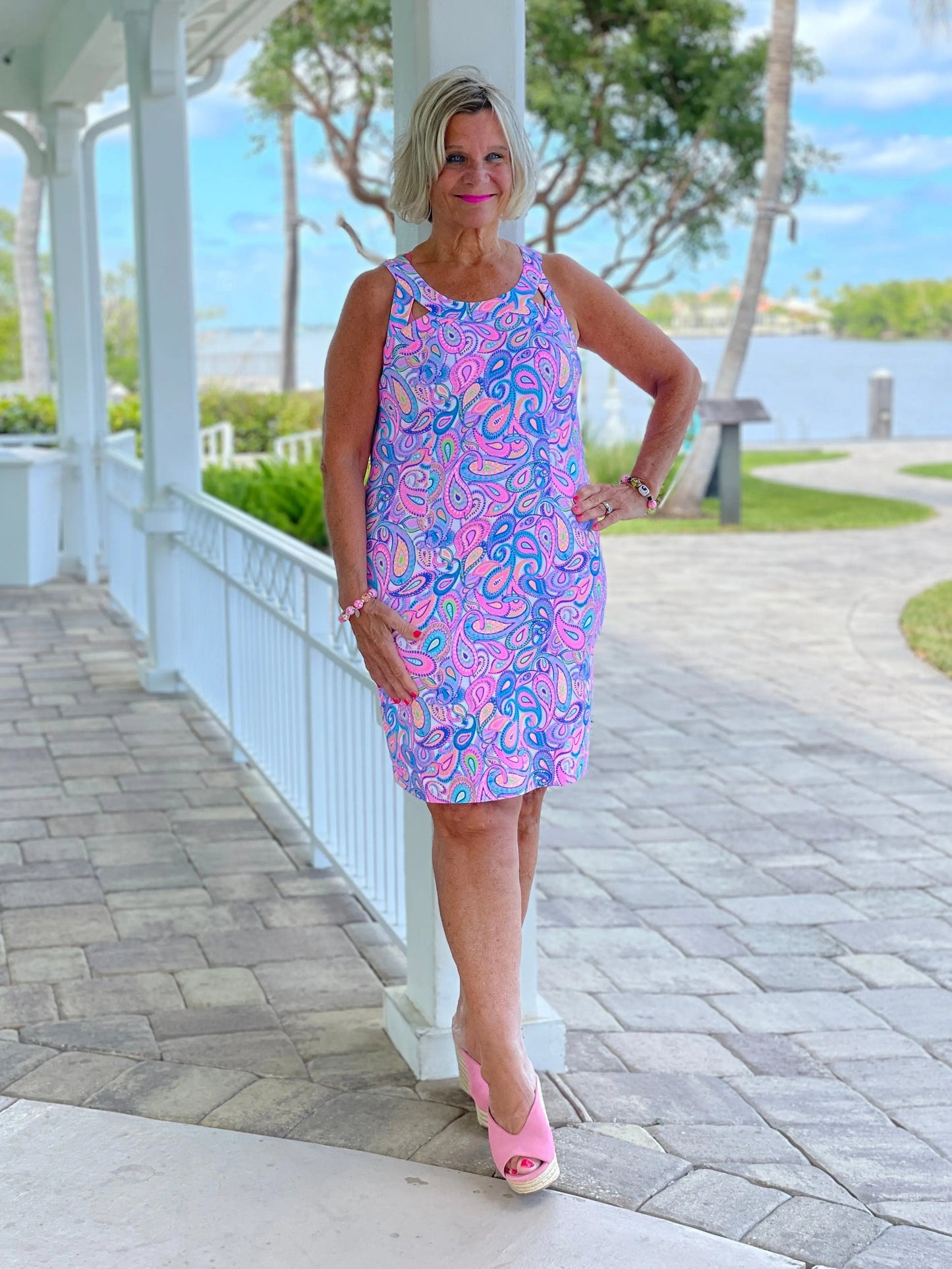 CAROLINA PAISLEY HALTER DRESS