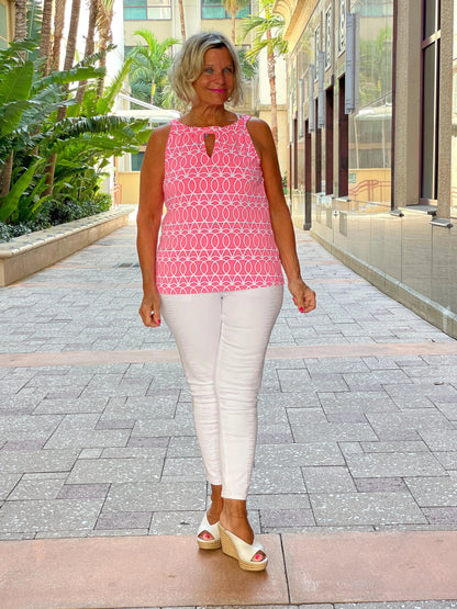 CANDY PINK KEYHOLE TOP