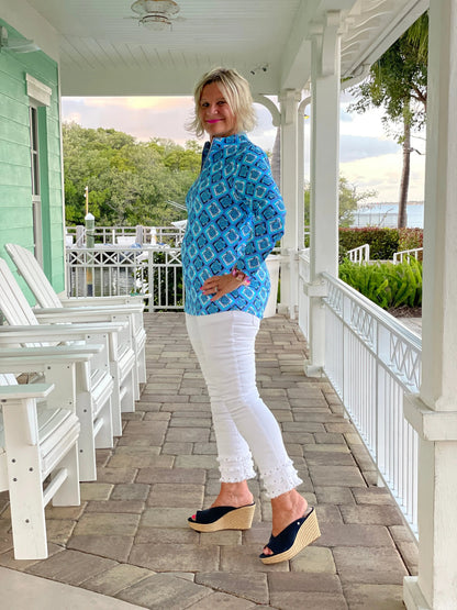 BAHAMA BLUE TURTLE HALF ZIPPER