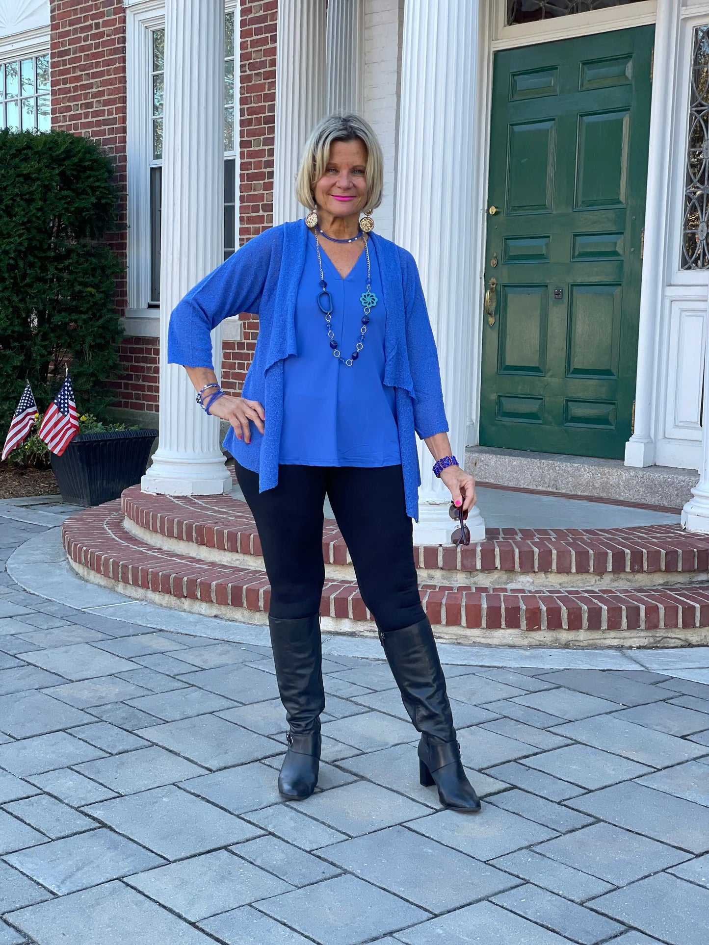 BLUE MESH RUFFLE WRAP