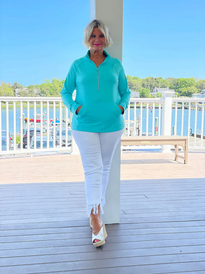 LULU-B KANGAROO SEAFOAM HALF ZIPPER