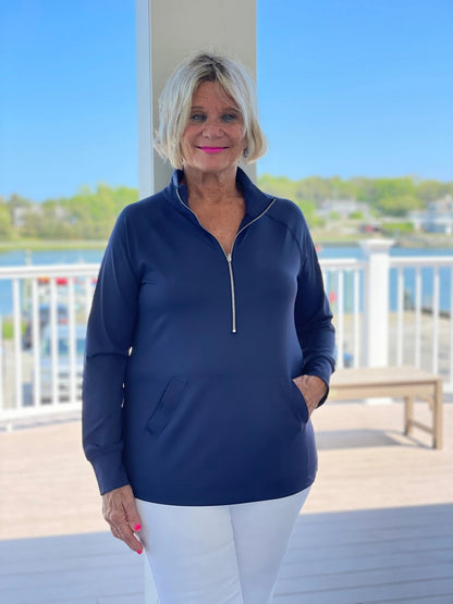 LULU-B KANGAROO NAVY HALF ZIPPER