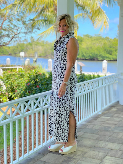 BLACK AND BEIGE MAXI