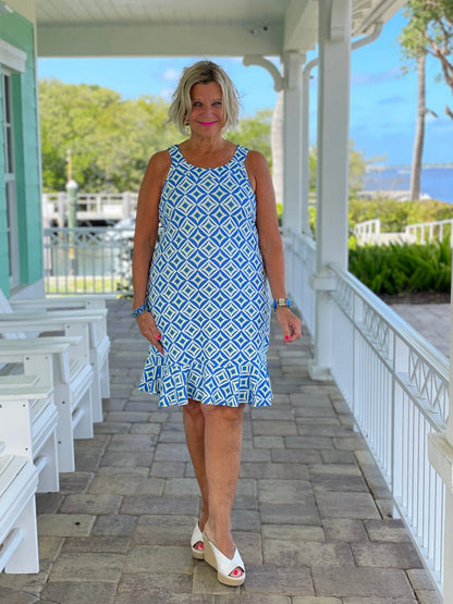 AQUA DIAMONDS HALTER RUFFLE