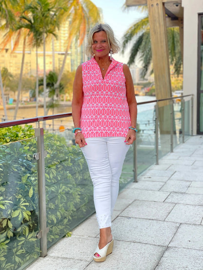 CANDY PINK SLEEVELESS ZIPPER