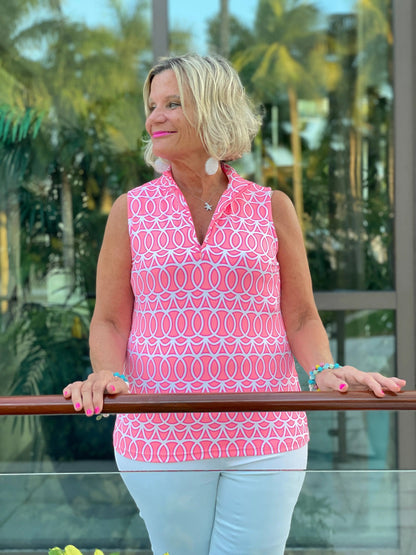 CANDY PINK SLEEVELESS ZIPPER