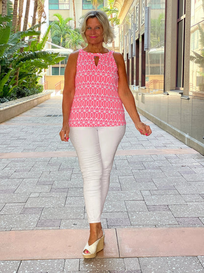 CANDY PINK KEYHOLE TOP