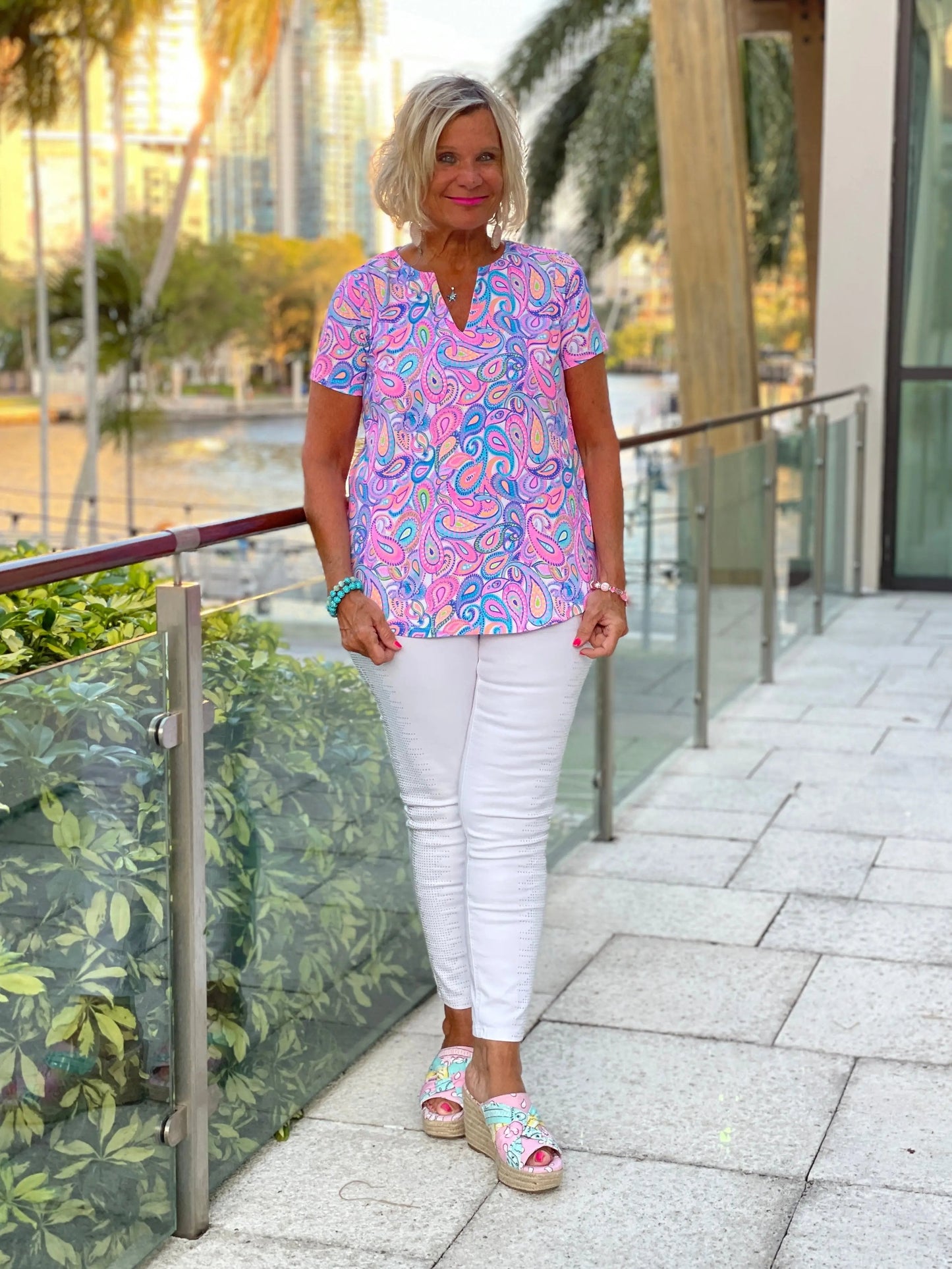 CAROLINA PAISLEY SHORT SLEEVE