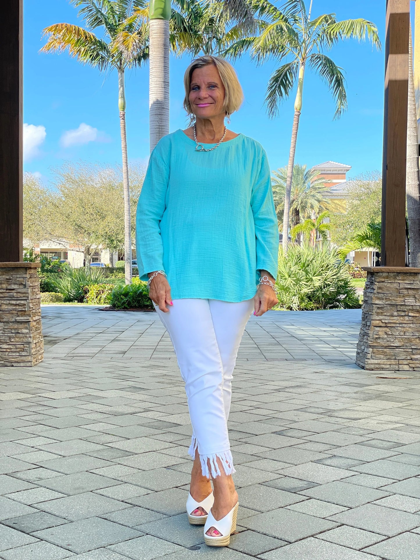 AQUA LONG WAFFLE SLEEVE