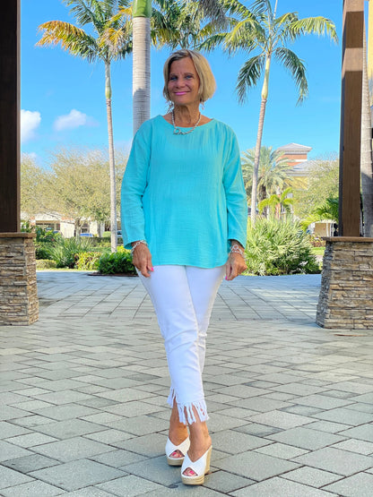 AQUA LONG WAFFLE SLEEVE