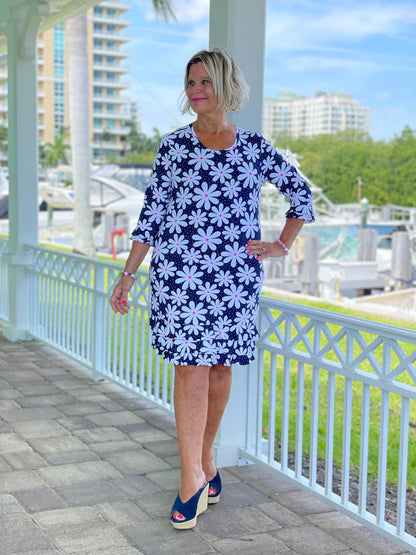 DAISY DAY SLEEVE RUFFLE DRESS