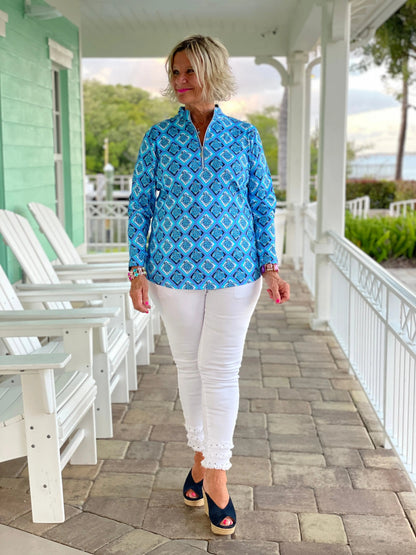 BAHAMA BLUE TURTLE HALF ZIPPER