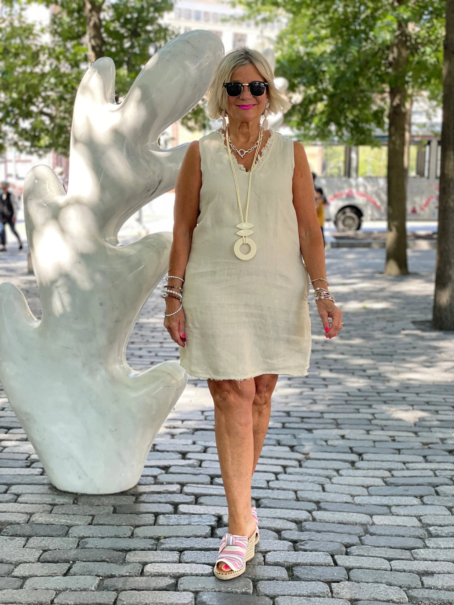 LULU-B STONE LINEN DRESS
