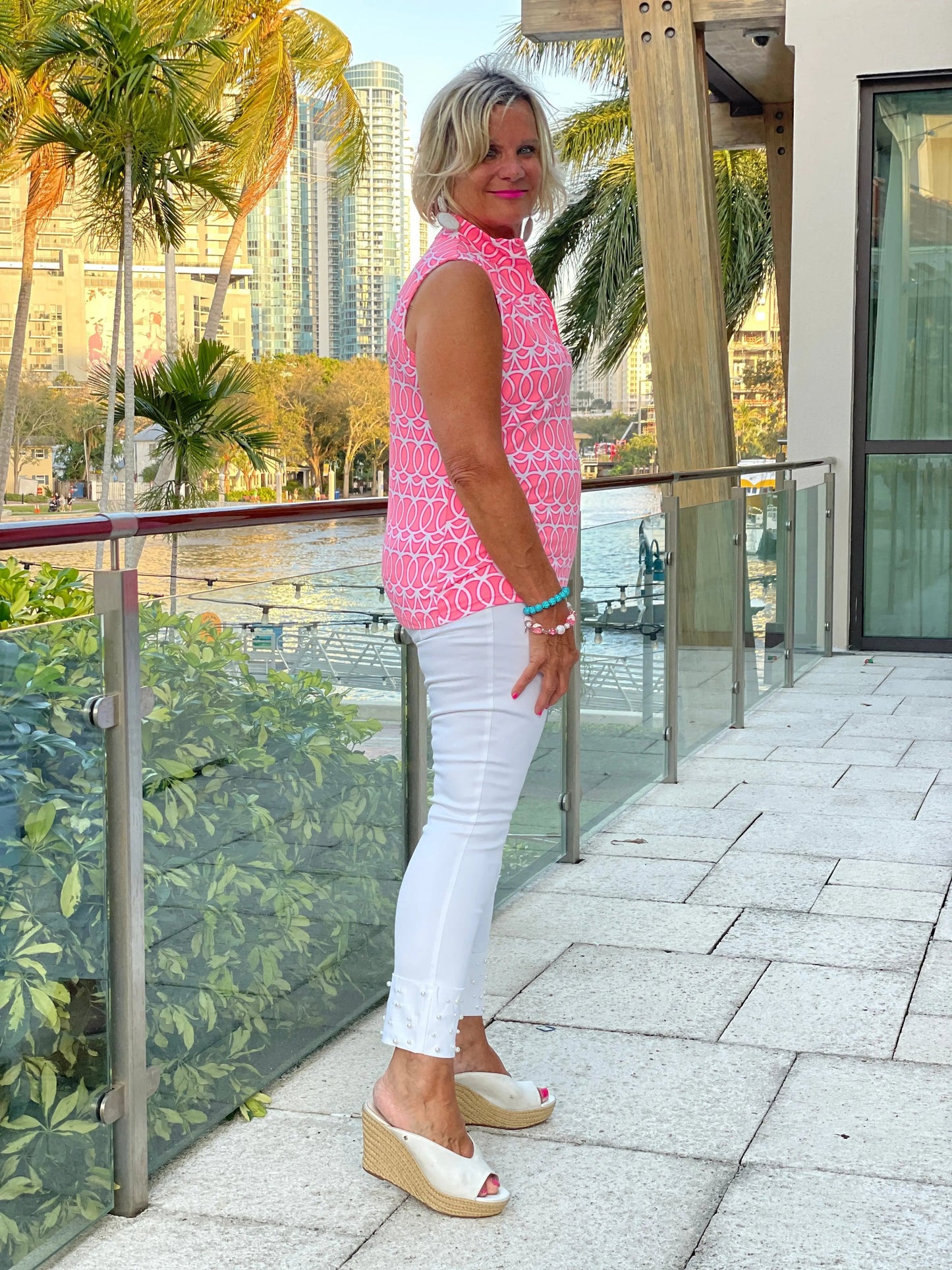 CANDY PINK SLEEVELESS ZIPPER