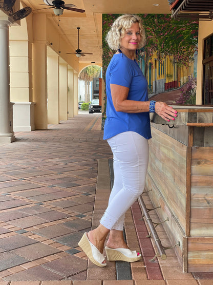 BLUE SHORT SLEEVE TOP