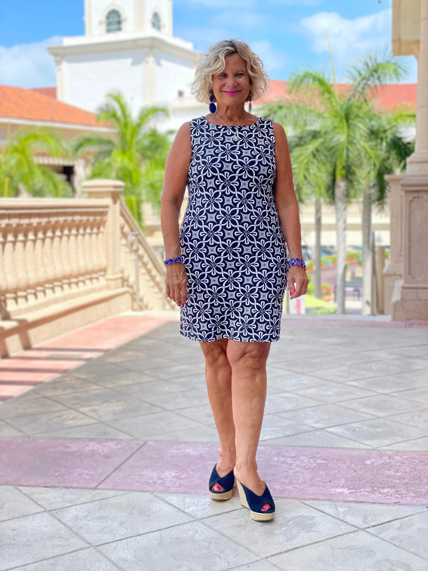 BRIGHTEN BLUE SHIFT DRESSS
