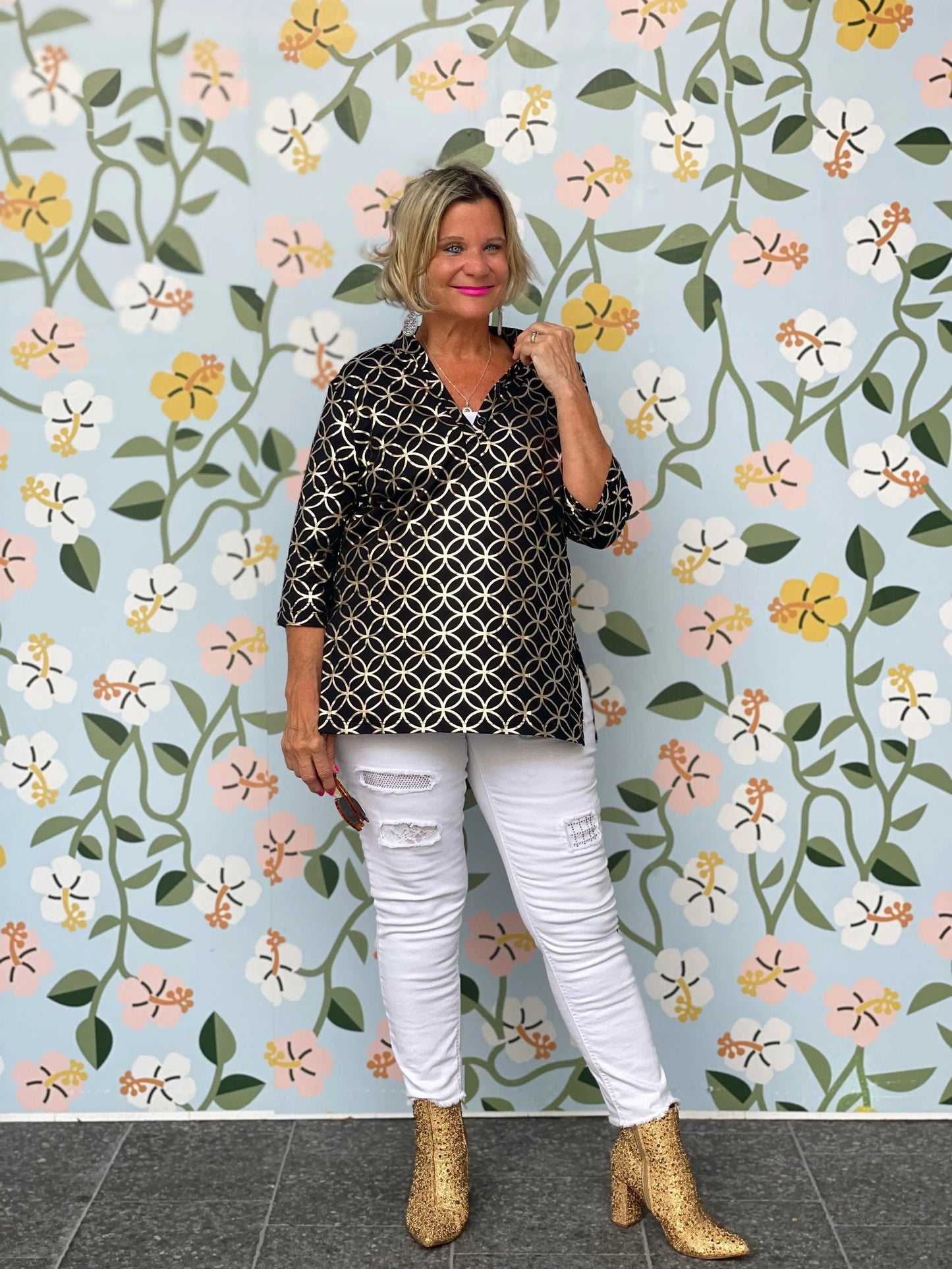 LULU-B BLACK GOLD LEME TUNIC