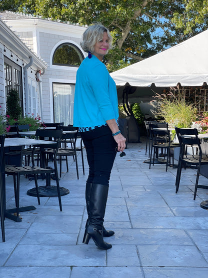 LULU-B AQUA OPEN SHRUG
